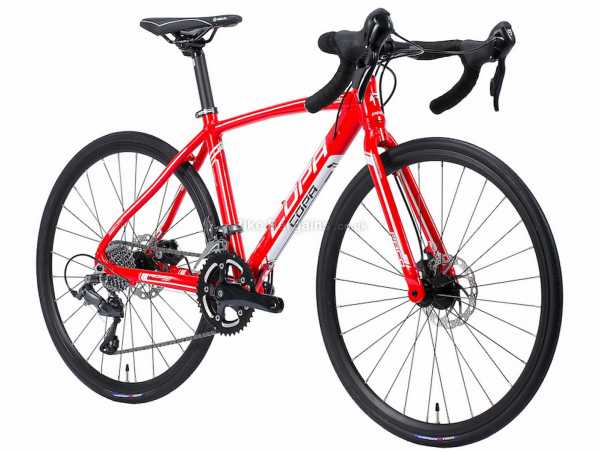 Copa Disc 24 Alloy Kids Road Bike 38cm, Red, Alloy Frame, Claris, 16 Speed, 24" Wheels, Disc Brakes, Rigid, Double Chainring