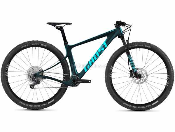 Ghost Lector SF Essential Carbon Hardtail Mountain Bike 2021 XL, Green, Turquoise, Black, Carbon Frame, 12 Speed, Deore Groupset, Disc Brakes, Single Chainring