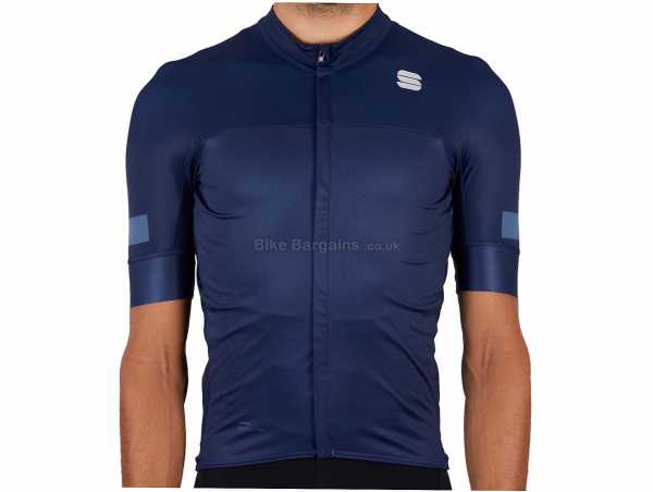 Sportful Classic Short Sleeve Jersey XXXL, Blue, Short Sleeve, Zip, 3 Rear pockets