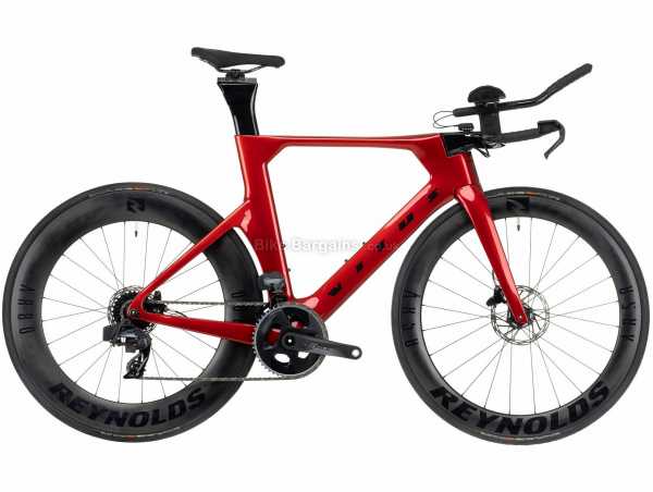 Vitus Auro CRS Disc eTap AXS Force Carbon TT Road Bike 2021 S, Red, Black, Carbon Frame, 700c Wheels, Force 24 Speed, Disc Brakes, Double Chainring, 9.5kg