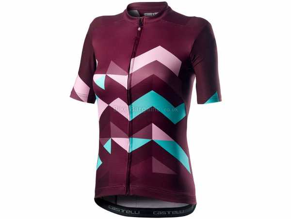 Castelli Unlimited Ladies Short Sleeve Jersey 2021 L,XL, Pink, Blue, Purple, Short Sleeve, 3 rear pockets, Zip Fastening, Polyester & Elastane Construction, 130g
