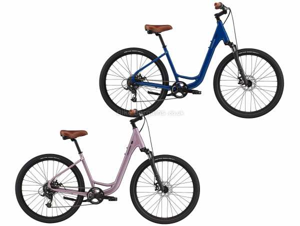 Cannondale Adventure 2 Alloy Ladies City Bike 2022 L, Blue, Alloy Hardtail Frame, 27.5" Wheels, Microshift 7 Speed Groupset, Disc Brakes, Single Chainring