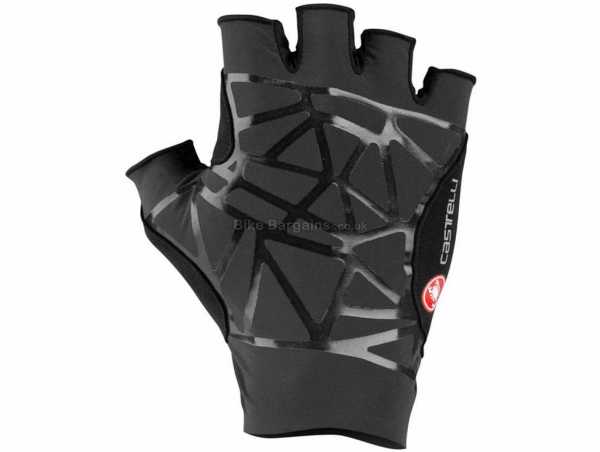 Castelli Icon Race Mitts 2021 XS,XXL, Black, Grey, Short Finger, Polyester & Elastane Construction, 22g