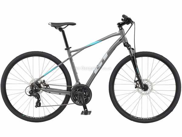 GT Transeo Comp Sports Alloy City Bike 2022 M, Grey, Black, Alloy Hardtail Frame, 700c Wheels, 21 Speed Microshift Groupset, Disc Brakes, Triple Chainring