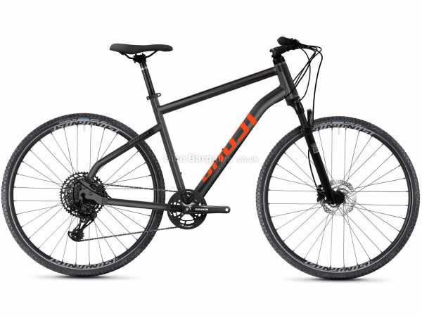 Ghost Square Cross Essential AL U Alloy Urban City Bike 2021 S, Black, Red, Alloy Hardtail Frame, 700c Wheels, Eagle 12 Speed Groupset, Disc Brakes, Single Chainring, 13.5kg