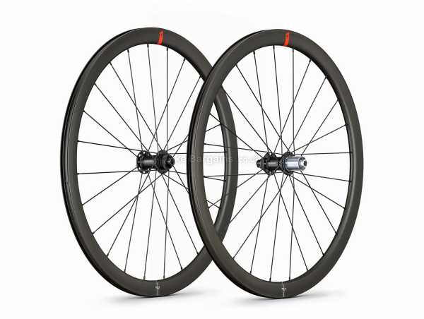 Wilier NDR38 KC Disc Carbon Clincher Road Wheels 700c, Front & Rear, Black, Red, Carbon Rim, SRAM / Shimano / Campag 10 / 11 Speed, Centrelock Disc