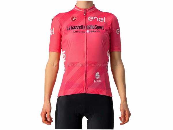 Castelli Giro 104 Competizione Ladies Short Sleeve Jersey S,M,L,XL, Black, Blue, Pink, Purple, White, Short Sleeve, Zip fastening, Breathable, 3 rear pockets, weighs 100g, made from Polyester, Elastane, Silicone