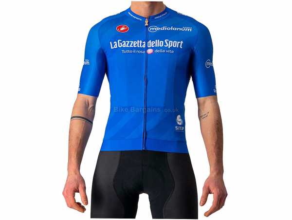 Castelli Giro 104 Race Short Sleeve Jersey M,XXL, Black, Blue, White, Pink, Purple, Short Sleeve, Zip fastening, Breathable, weighs 122g, made from Polyester, Elastane, Silicone