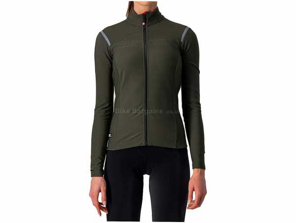 Castelli Tutto Nano RoS Ladies Long Sleeve Jersey 2021 XS,S,M,L,XL, Green, Blue, Red, Black, Long Sleeve, Zip fastening, Thermal, Waterproof, 3 rear pockets, weighs 301g, made from Polyester, Elastane, Fleece