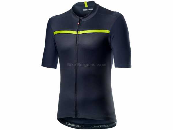 Castelli Unlimited Short Sleeve Jersey 2021 XS,S,L,XXL - some are extra, Blue, Grey, Short Sleeve, Zip fastening, Breathable, 3 rear pockets, made from Polyester, Elastane, Silicone