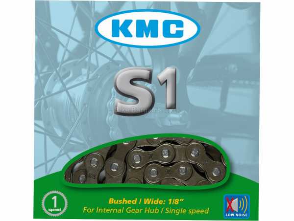 KMC S1 Single Speed Chain Single Speed chain with 112 Links, for Road & MTB, weighing 344g, Silver