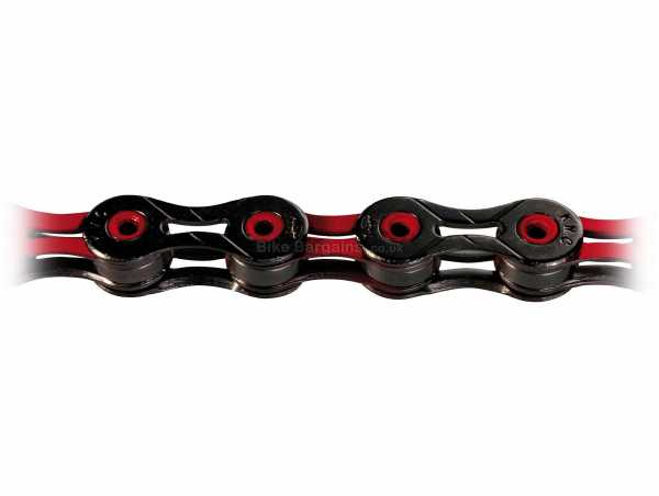 KMC X11SL DLC 11 Speed Chain 11 Speed, 114 Links, weighs 243g, for Road & MTB, Black, Red