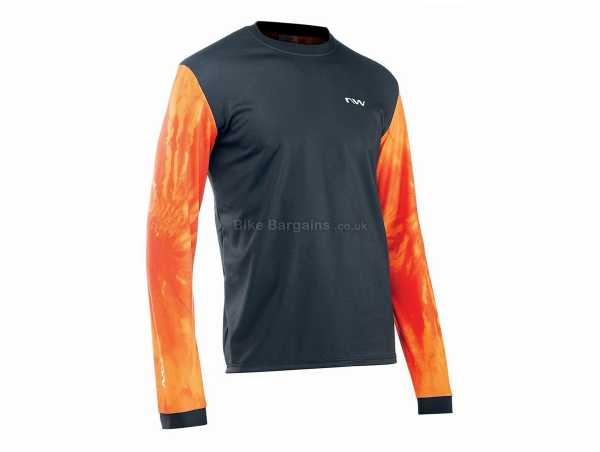 Northwave Enduro Long Sleeve Jersey S,M,L,XL,XXL, Black, Orange, Grey, Men's, Long Sleeve, Breathable, made from Polyester