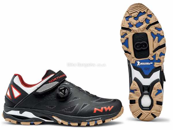Northwave Spider Plus 2 MTB Shoes 39, Black, Orange, Grey, Men's, Boa & Velcro fastening, made from Rubber, Velcro, Synthetic Leather