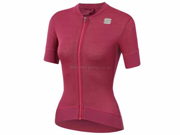 Sportful Monocrom Ladies Short Sleeve Jersey 2021 XS,S,M,XL, Red, White, Short Sleeve, Zip, Breathable, 3 rear pockets