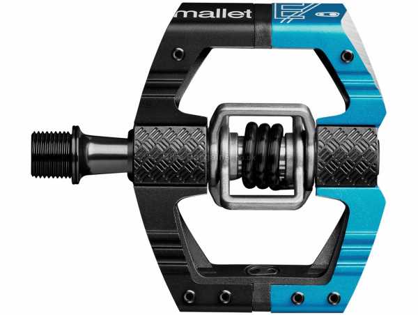 Crank Brothers Mallet E Pedals Alloy Clipless, Flat MTB Pedals, weighs 419g, Black, Blue, Red