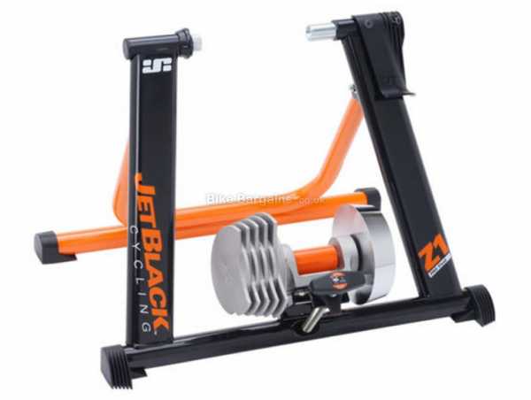 JetBlack Z1 Pro Fluid Turbo Trainer 24" to 700c, weighs 15kg, Alloy, Steel, Black, Orange, Silver