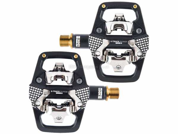Look X-Track En-Rage Plus Ti Pedals Alloy Clipless, Flat MTB Pedals, weighs 200g, Black, Silver, Gold