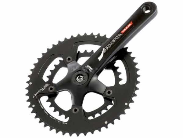Miche Team Compact 10 Speed Double Chainset 10 Speed, Double Chainring, Alloy cranks, 170mm,172.5mm,175mm, weighs 705g, Black