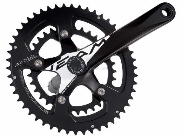 Miche Team Evo Max 10 Speed Double Chainset 10 Speed, Double Chainring, Alloy cranks, 170mm,172.5mm,175mm, weighs 807g, Black, White