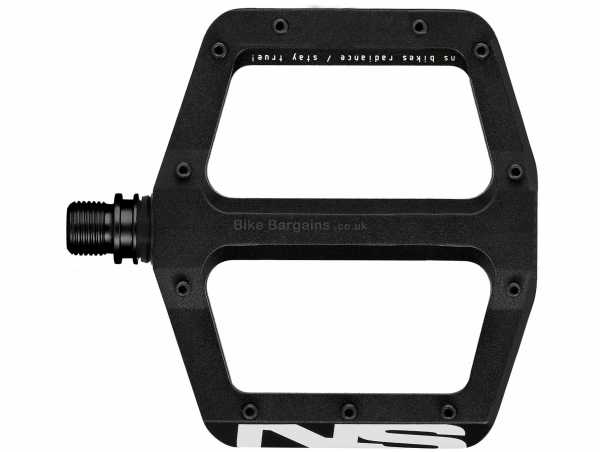 NS Bikes Radiance Pedals Alloy Flat MTB Pedals, weighs 390g, Black, Brown, Green