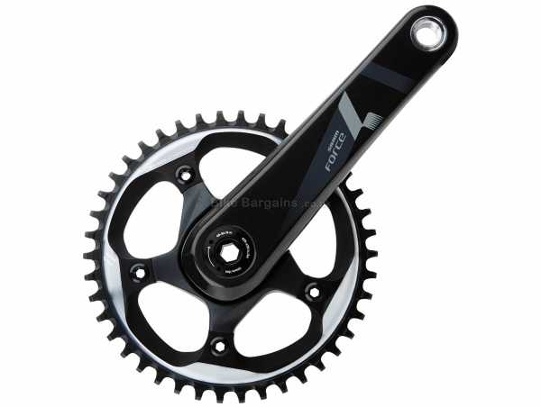 SRAM Force 1 GXP 11 Speed Single Chainset 11 Speed, Single Chainring, Carbon cranks, 170mm,172.5mm,175mm, weighs 679g, Black, Silver