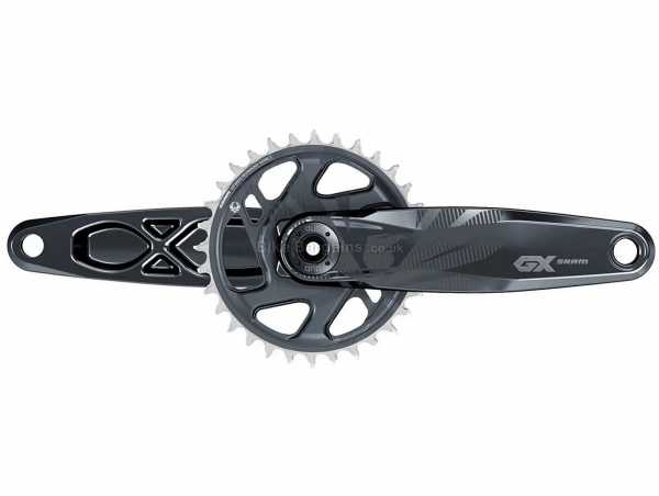 SRAM GX Eagle Boost DUB 12 Speed Single Chainset 12 Speed, Single Chainring, Alloy cranks, 170mm,175mm, weighs 610g, Black, Grey
