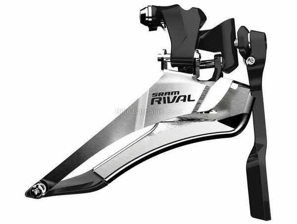SRAM Rival 22 11 Speed Front Derailleur Rival 11 Speed Double Front Mech, weighs 88g, Black, Silver