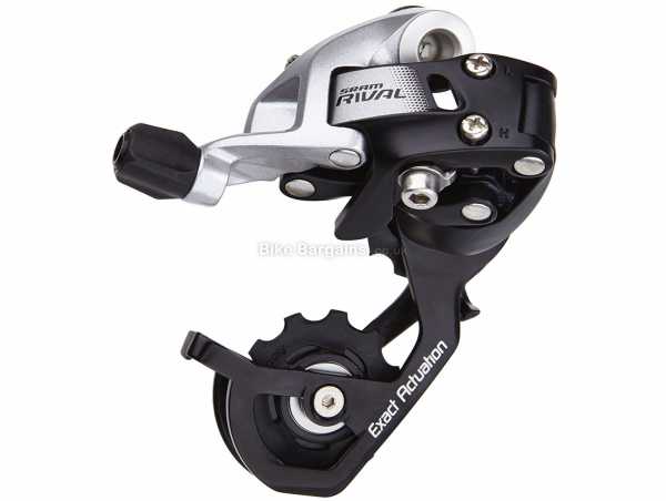 SRAM Rival 22 11 Speed Rear Derailleur 11 Speed Rival Rear Mech, Road usage, weighs 180g, Black, Silver