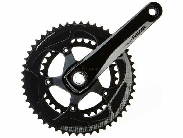 SRAM Rival 22 GXP 11 Speed Double Chainset 11 Speed, Double Chainring, Alloy cranks, 170mm,172.5mm,175mm, weighs 857g, Black, Silver