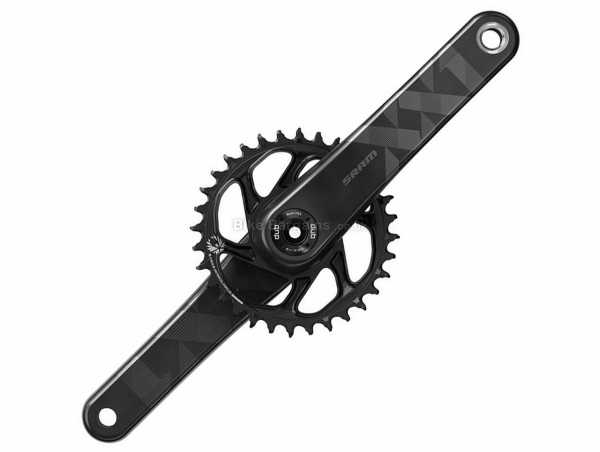 SRAM XX1 Eagle DUB 12 Speed Single Chainset 12 Speed, Single Chainring, Carbon cranks, 170mm,175mm, weighs 493g, Black, Gold