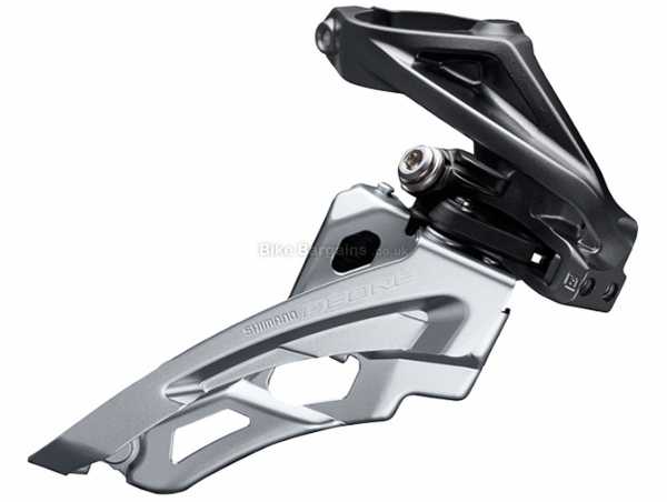 Shimano Deore M6000 High Clamp 10 Speed Front Derailleur Deore 10 Speed MTB Front Mech, Triple Chainring, weighs 146g, Black, Silver