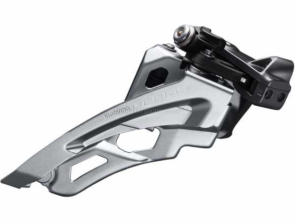 Shimano Deore M6000 Low Clamp 10 Speed Front Derailleur Deore 10 Speed MTB Front Mech, Triple Chainring, weighs 145g, Black, Silver