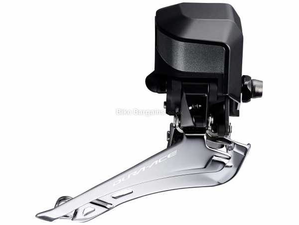 Shimano Dura-Ace R9150 Di2 11 Speed Front Derailleur Dura-Ace 11 Speed Double Front Mech, weighs 104g, Black, Silver