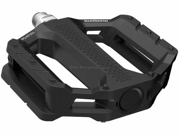 Shimano EF202 Flat Pedals 9/16" Flat Pedals, MTB usage, weighs 512g, Black, Silver