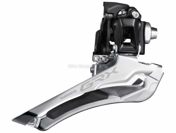 Shimano GRX RX400 10 Speed Front Derailleur GRX 10 Speed Double Front Mech, weighs 96g, Black, Silver