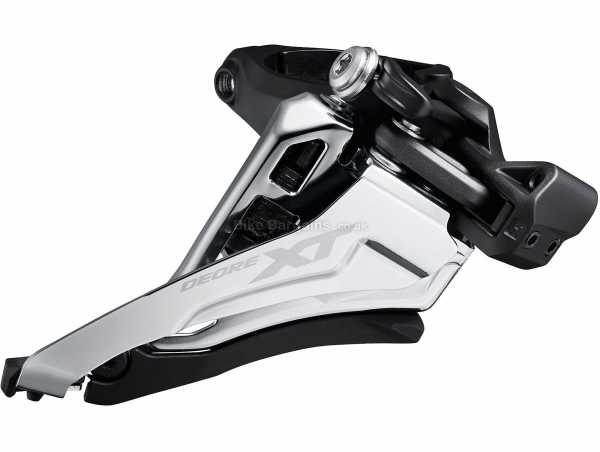 Shimano XT M8100 E-Type 12 Speed Front Derailleur XT 12 Speed MTB Front Mech, Double Chainring, weighs 124g, Black, Silver
