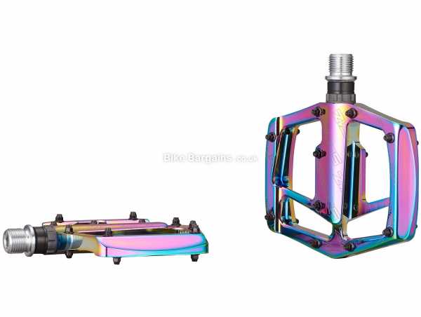 Supacaz Epedal Pedals Alloy Flat MTB Pedals, weighs 340g, Silver, Purple, Blue