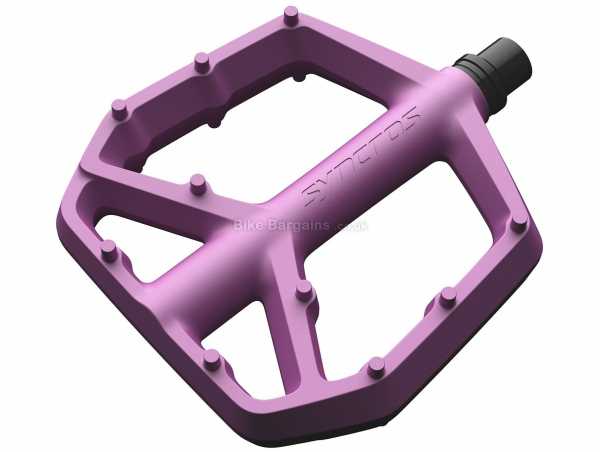 Syncros Squamish III Flat Pedals Steel Flat MTB Pedals, weighs 370g, Red, Green, Purple, Orange, Blue