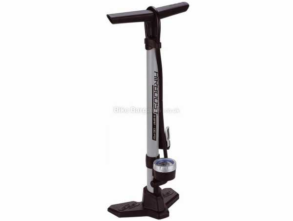 BBB BFP-21 AirBoost Track Pump 130psi, for Presta & Schrader valves, weighs 1.2kg, measures 62cm, made from Steel, Grey, Black