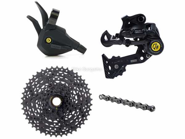 Box Four 8 Speed Drivetrain Groupset 8 Speed, weighs 1.293kg, made from Alloy & Steel, Black, Grey, Yellow
