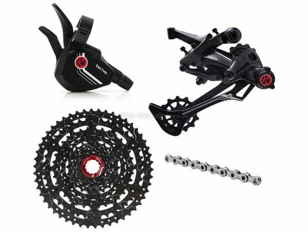 Box Two Prime 9 Speed Groupset 9 Speed, weighs 1.420kg, made from Alloy & Steel, Black, Grey, Red