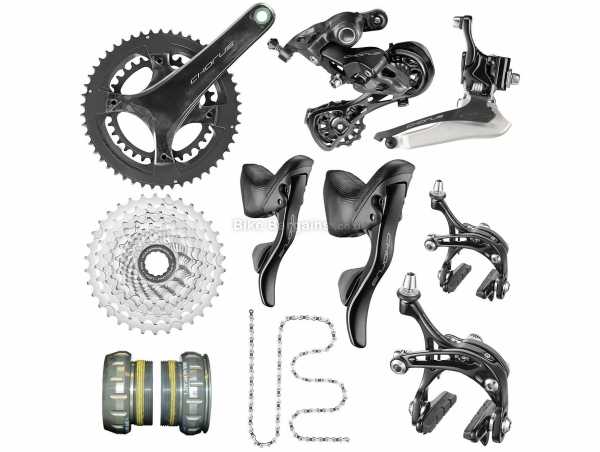 Campagnolo Chorus 12 Speed Groupset 12 Speed, Double Chainring, Caliper Brakes, weighs 2.434kg, made from Carbon & Alloy, Black, Silver