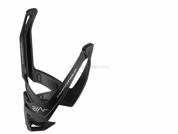 Campagnolo Ekar Bottle Cage weighs 34g, made from polycarbonate, 74mm, Black
