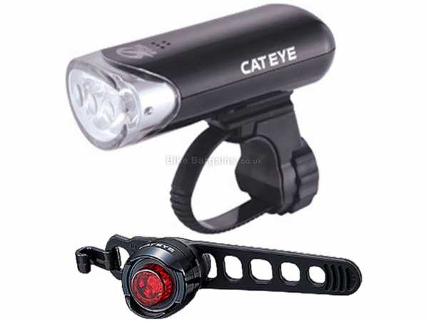 Cateye EL135 Orb Lights 135 Lumens, 5 Lumens, Front & Rear Lights, weighs 120g, made from Nylon, Black, White, Red