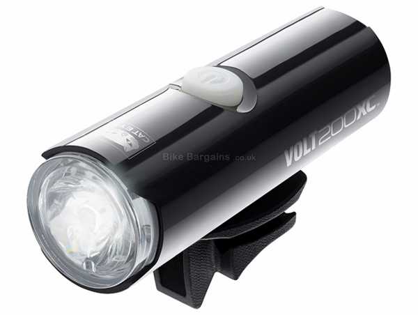 Cateye Volt 200 XC Front Light 200 Lumens, Front Light, weighs 75g, made from Nylon & Alloy, Black, White