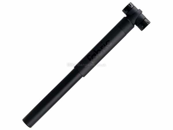 Fabric Microbar Mini Pump Alloy Mini Pump for Presta & Schrader valves, 120psi, weighs 126g, measures 235mm, Black, Silver