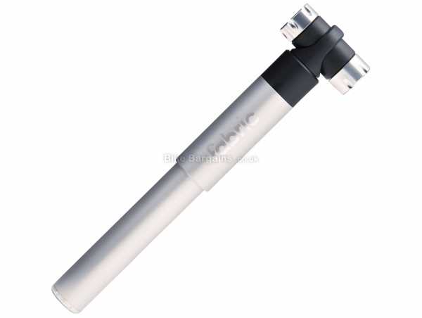 Fabric Nanobar Mini Pump Alloy Mini Pump for Presta & Schrader valves, 120psi, weighs 99g, measures 180mm, Black, Silver