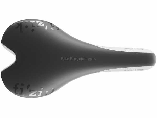 Fizik Aliante Gamma Saddle 265mm, 141mm, weighs 258g, made from Carbon & Alloy, Black, White