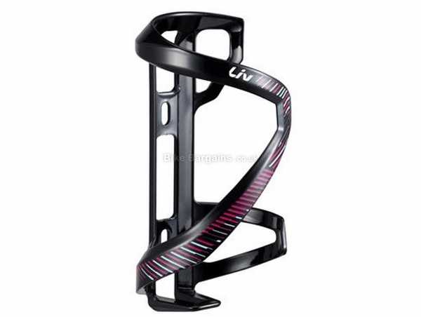 Giant Liv Airway Sport Bottle Cage weighs 48g, made from polycarbonate, Black, Pink